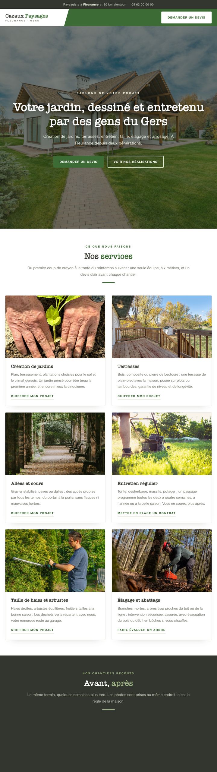 Démonstration paysagiste, Cazaux Paysages